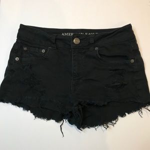 Distressed high waisted jeans shorts